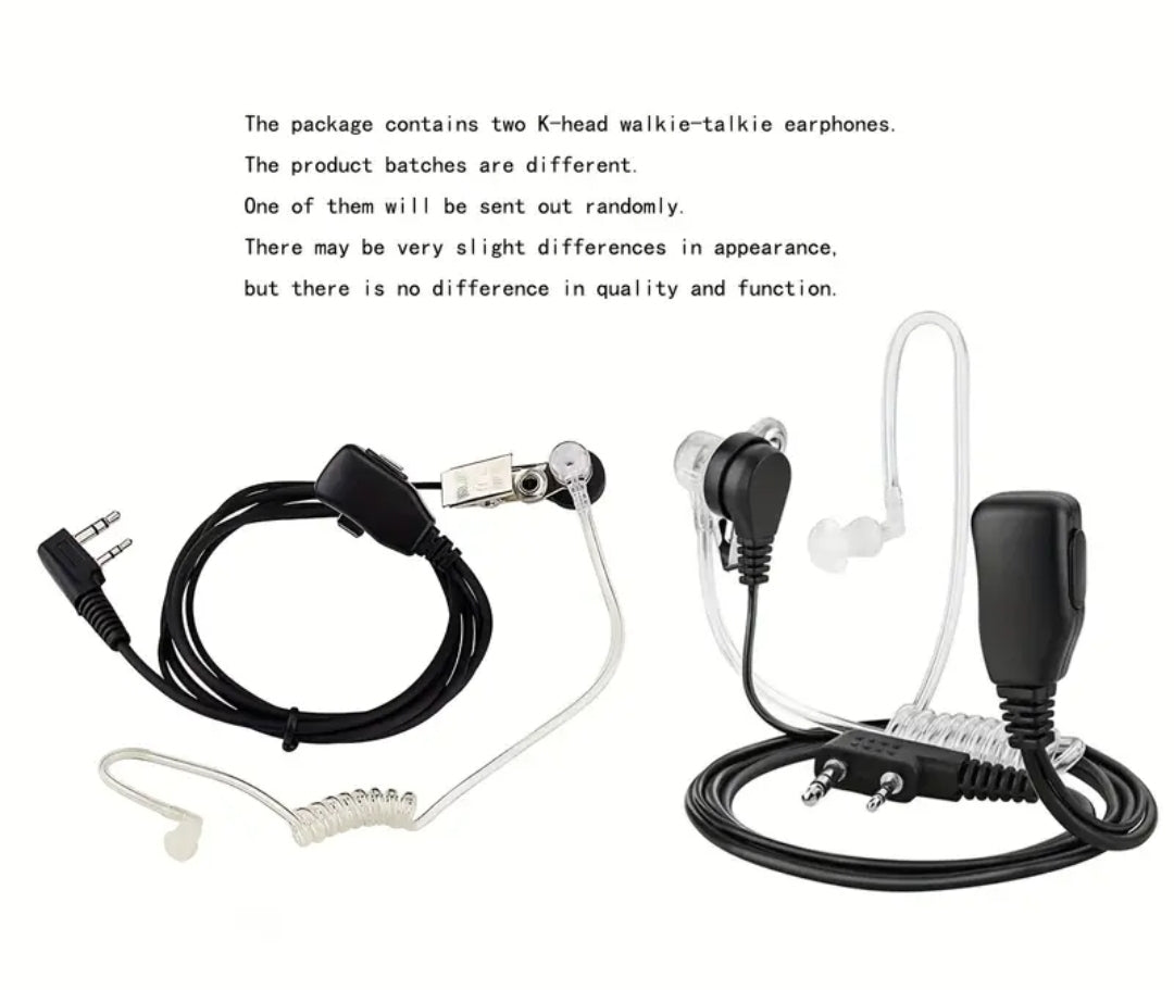 Walkie Talkies Earpiece With Mic 2 Pin Acoustic tube headset